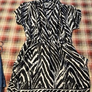 Black and White Zebra Print Dress